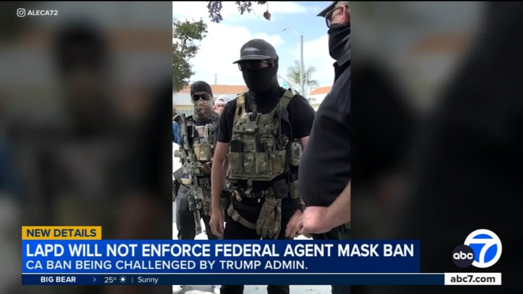 Police in Los Angeles Unaffected by Federal Mask Ban Amid