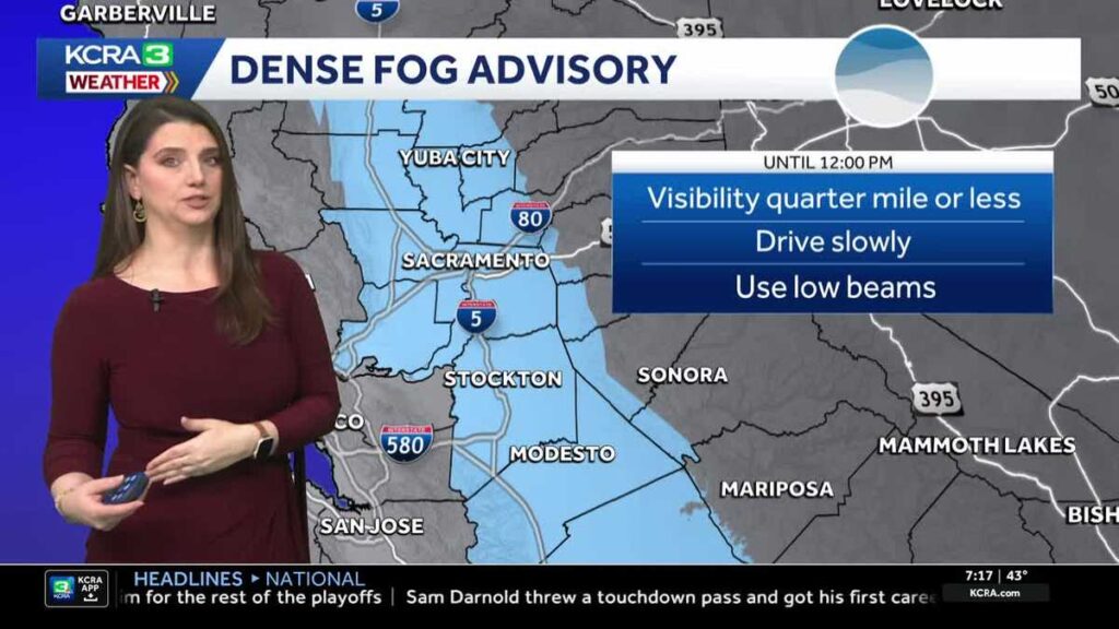 Valley Fog Alert for Sunday