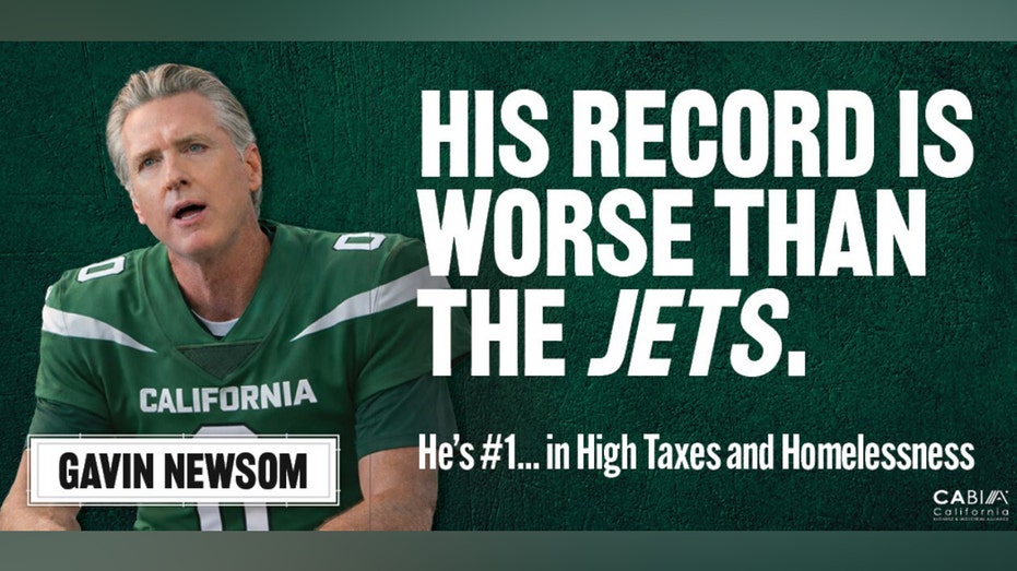 California Group Launches Times Square Billboard Comparing Newsom to NY Jets During Super Bowl Week California Group Launches Times Square Billboard Comparing Newsom to NY