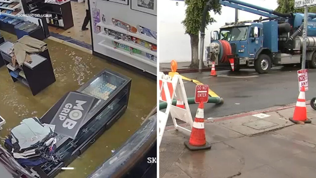Flooding Hits Fairfax District Businesses Amid Heavy Rain on Melrose