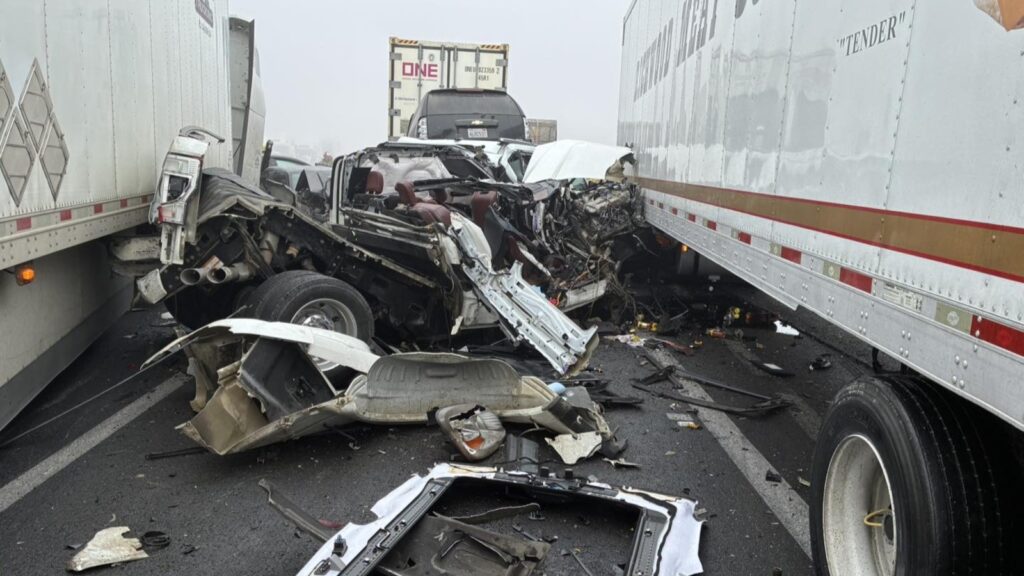 Major Highway 99 Reopens After Massive 59 Vehicle Collision in Tulare
